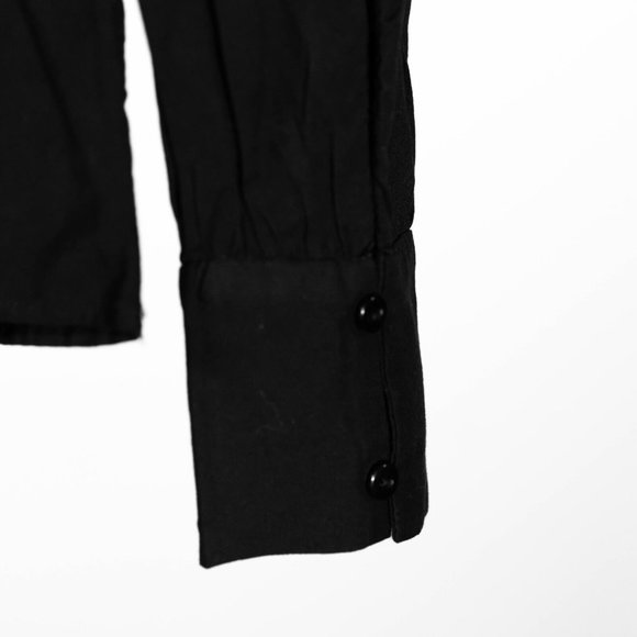 H&M Women's Blouse Black Embroidered Floral Sheer Lace Long Sleeve Shirt Top 4 - Picture 12 of 12